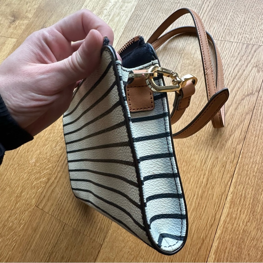 Tory Burch Robinson Printed Cross Body Bag, Navy Fleet Stripe - Picture 5 of 12